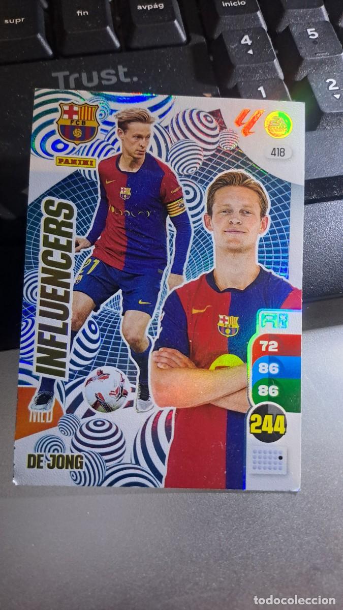 Coleccionismo cromos antiguos: ADRENALYN XL DE JONG INFLUENCERS 418 BARCELONA CROMO LIGA 24 25 2024 2025 PANINI