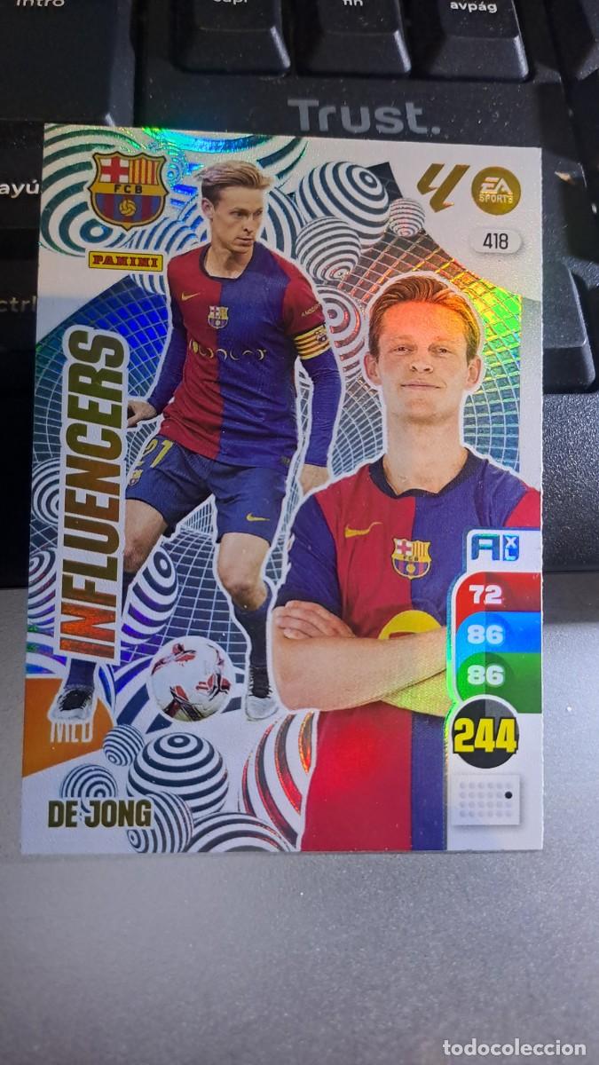 Coleccionismo cromos antiguos: ADRENALYN XL DE JONG INFLUENCERS 418 BARCELONA CROMO LIGA 24 25 2024 2025 PANINI