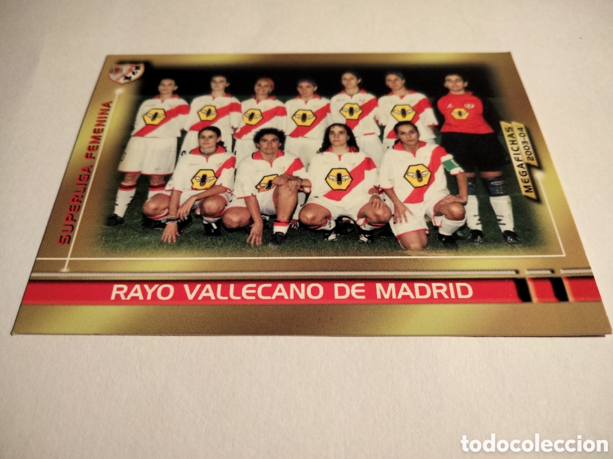 Coleccionismo cromos antiguos: ALINEACI&Oacute;N EQUIPO RAYO VALLECANO # 441 FEMENINO MEGAFICHAS 2003/04 MEGACRACKS PANINI