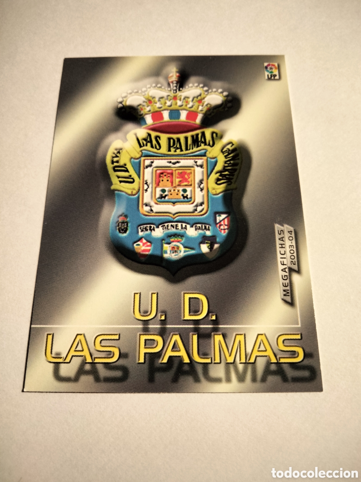 Coleccionismo cromos antiguos: ESCUDO LOGO # 416 U. D. LAS PALMAS SEGUNDA DIVISI&Oacute;N MEGAFICHAS ( MEGACRACKS) 2003/04 PANINI
