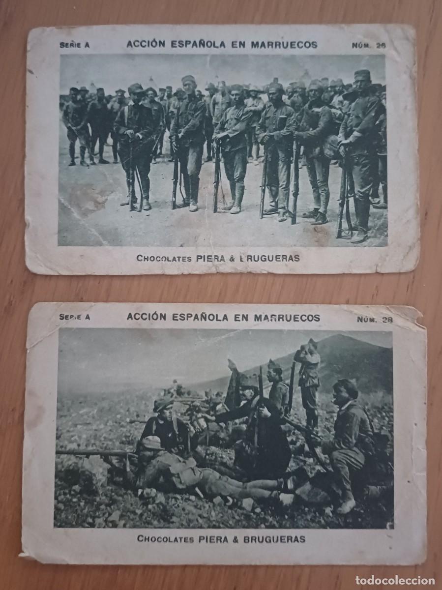 Coleccionismo cromos antiguos: 2 CROMOS ACCION ESPA&Ntilde;OLA EN MARRUECOS, CHOCOLATES PIERA