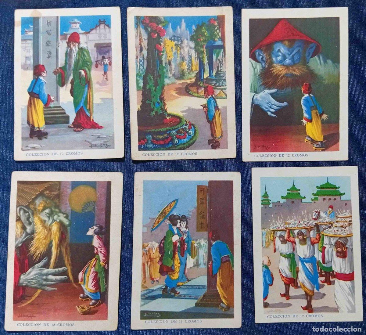 Coleccionismo cromos antiguos: COLECCI&Oacute;N COMPLETA DE 12 CROMOS. ALADINO O LA L&Aacute;MPARA MARAVILLOSA. CHOCOLATES EVARISTO JUNCOSA, S/F.