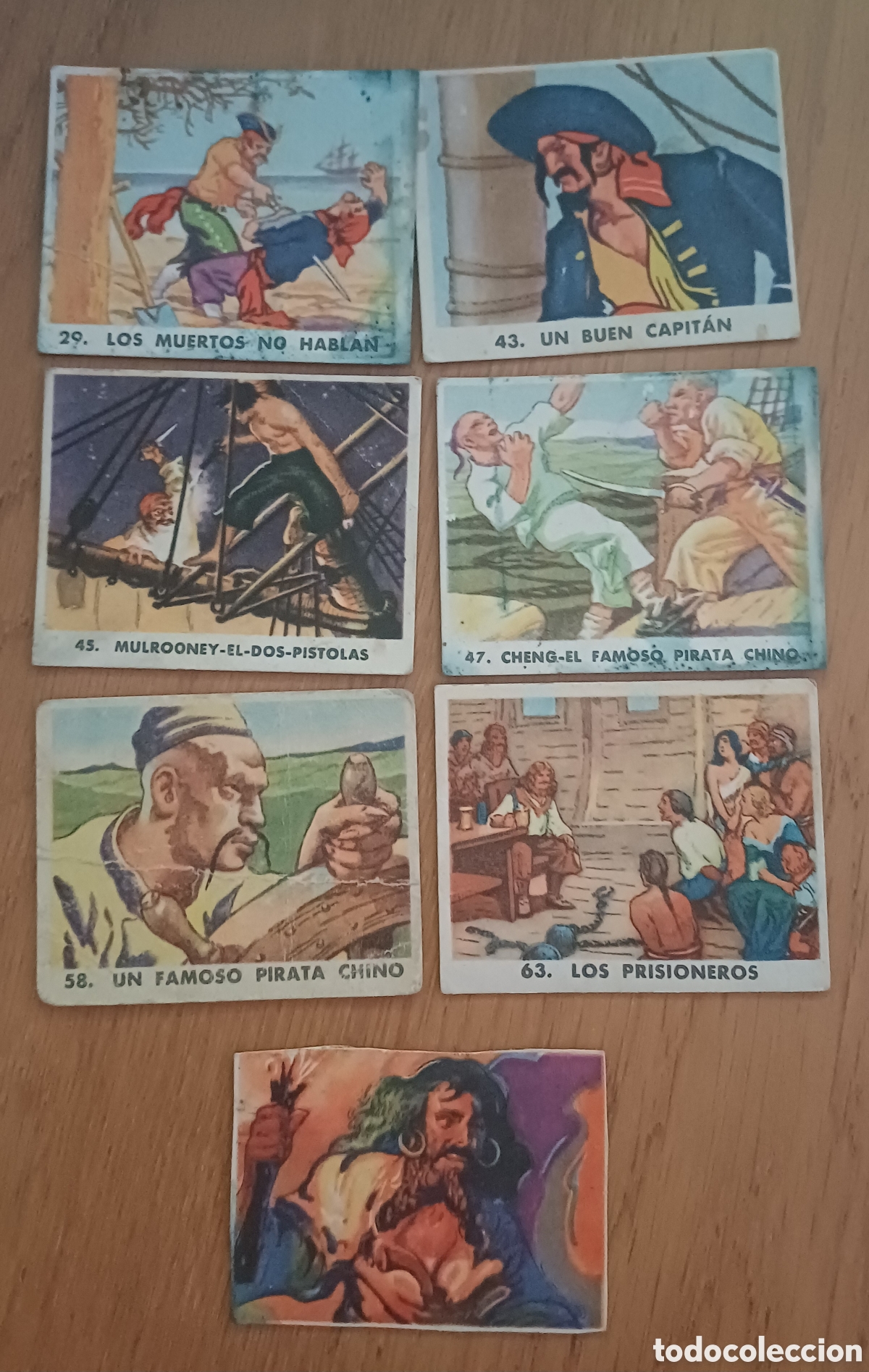Coleccionismo cromos antiguos: 7 cromos Boblero Piratas