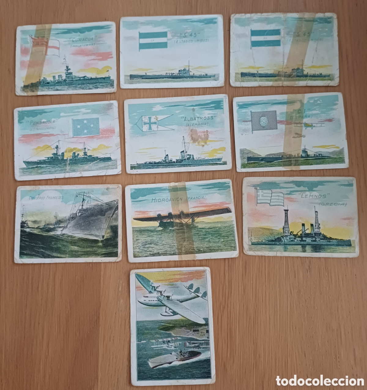 Coleccionismo cromos antiguos: 10 CROMOS FLOTAS DE COMBATE, CHOCOLATES RIUCORD