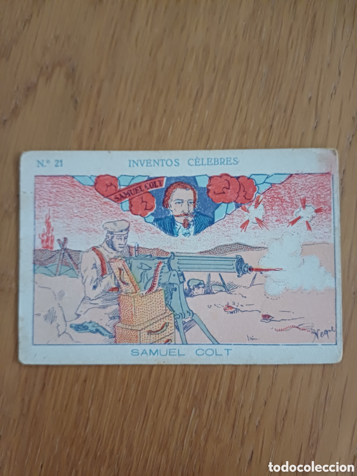 Coleccionismo cromos antiguos: CROMO INVENTOS CELEBRES. SAMUEL COLT. N&ordm; 21
