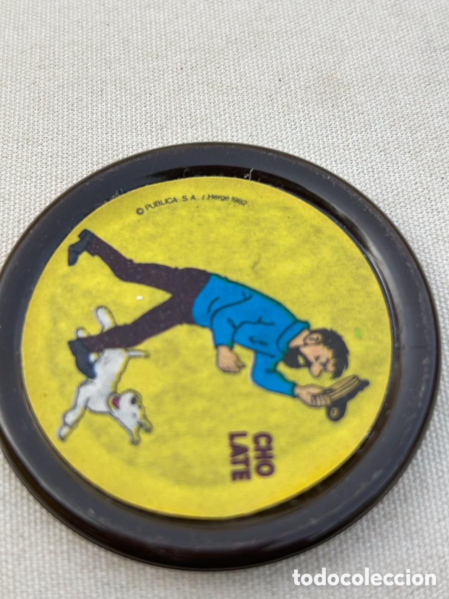 Coleccionismo cromos antiguos: Cromo insignia Tintin 1982 Herge CHOLATE - Foto 2