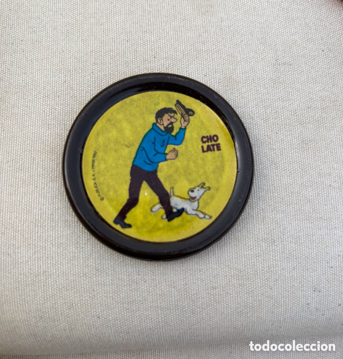 Coleccionismo cromos antiguos: Cromo insignia Tintin 1982 Herge CHOLATE