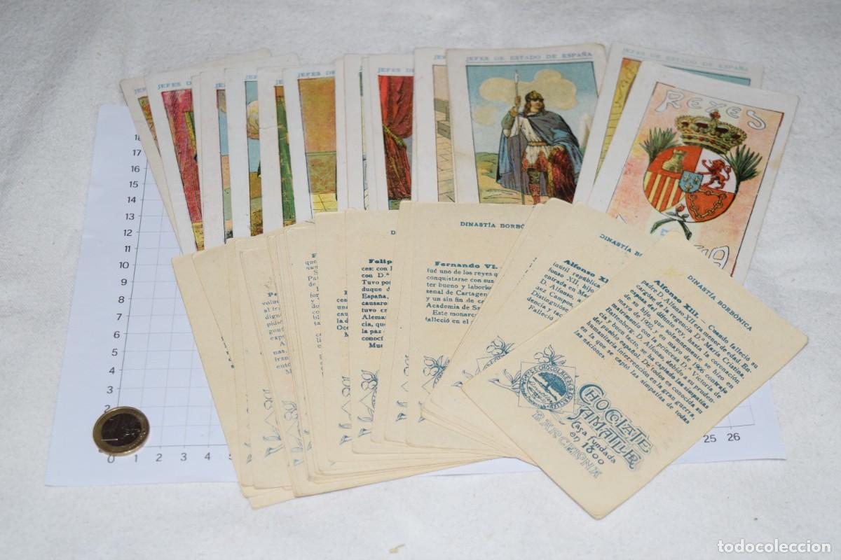 Coleccionismo cromos antiguos: Chocolate AMATLLER - Reyes / JEFES de ESTADO de ESPA&Ntilde;A - 55 Cromos variados - &iexcl;Mira fotos/detalles!