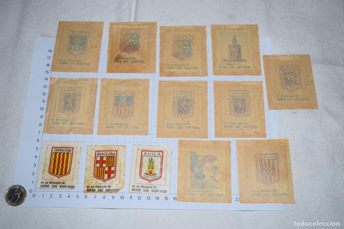 Coleccionismo cromos antiguos: Oportunidad, HORNO SAN MARTIRIAN - 11 Sobres sin abrir y 3 Cromos / ESCUDOS y TRAJES T&Iacute;PICOS ESPA&Ntilde;A