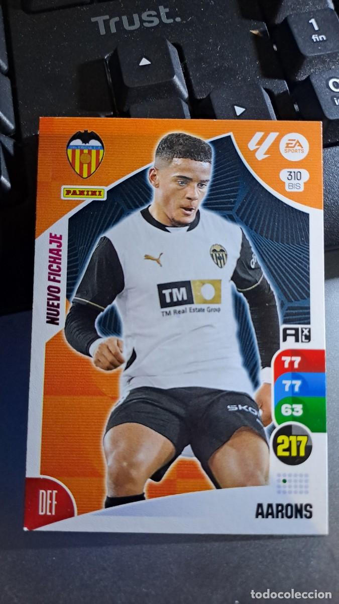 Coleccionismo cromos antiguos: ADRENALYN XL AARONS 310 BIS 310BIS NUEVO FICHAJE VALENCIA CROMO LIGA 2024 2025 24 25 PANINI