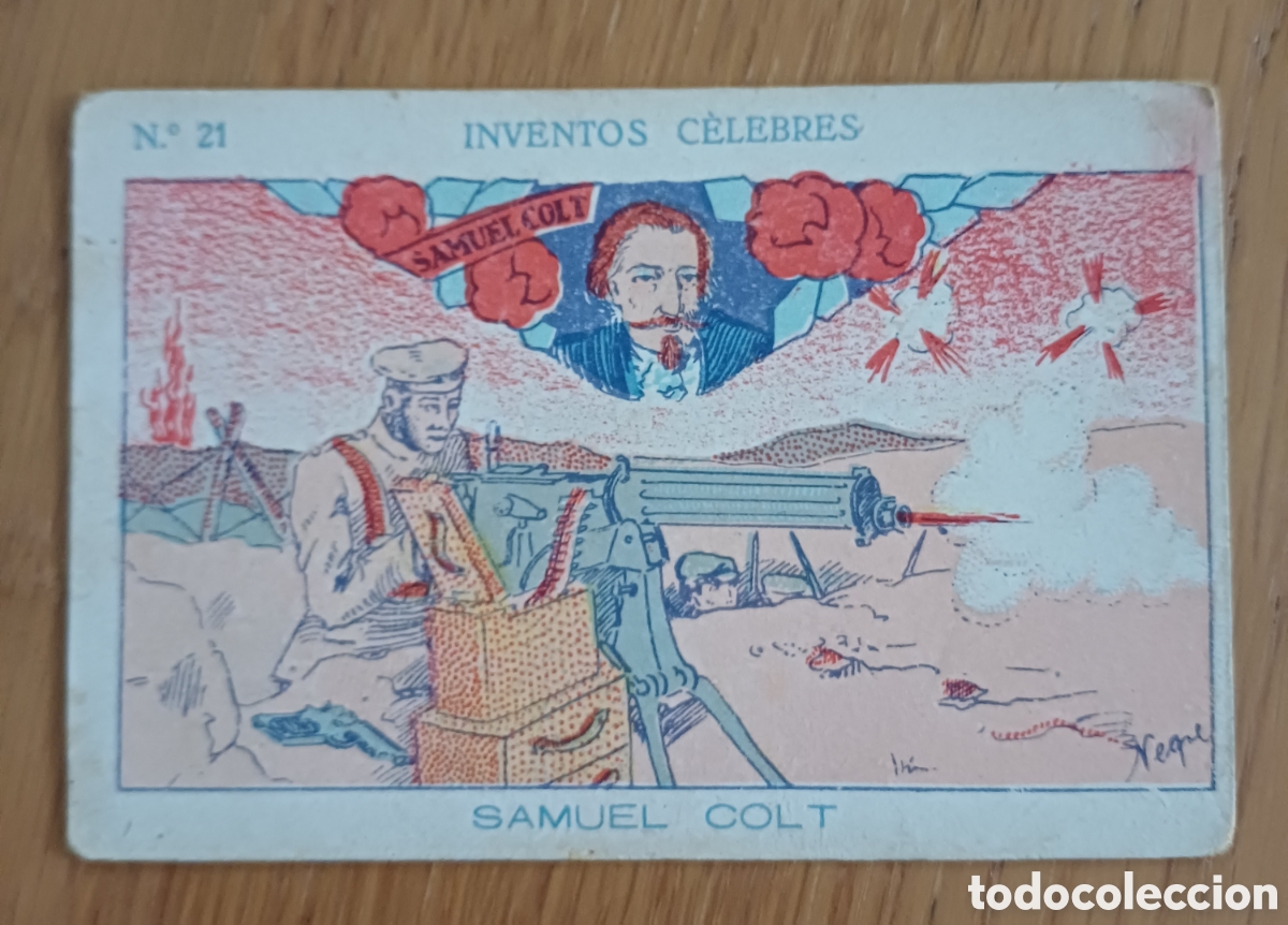Collectionnisme Cartes &agrave; collectionner anciennes: CROMO INVENTOS CELEBRES. SAMUEL COLT. N&ordm; 21
