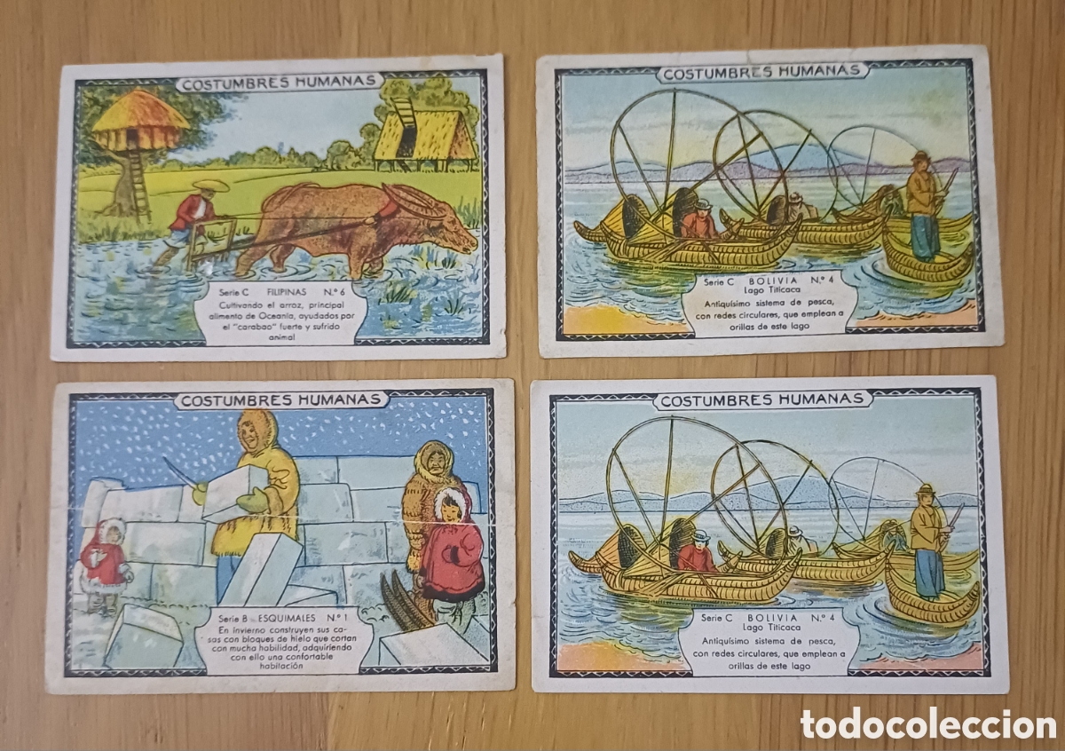 Coleccionismo cromos antiguos: 4 cromos ANTIGUOS COSTUMBRES HUMANAS