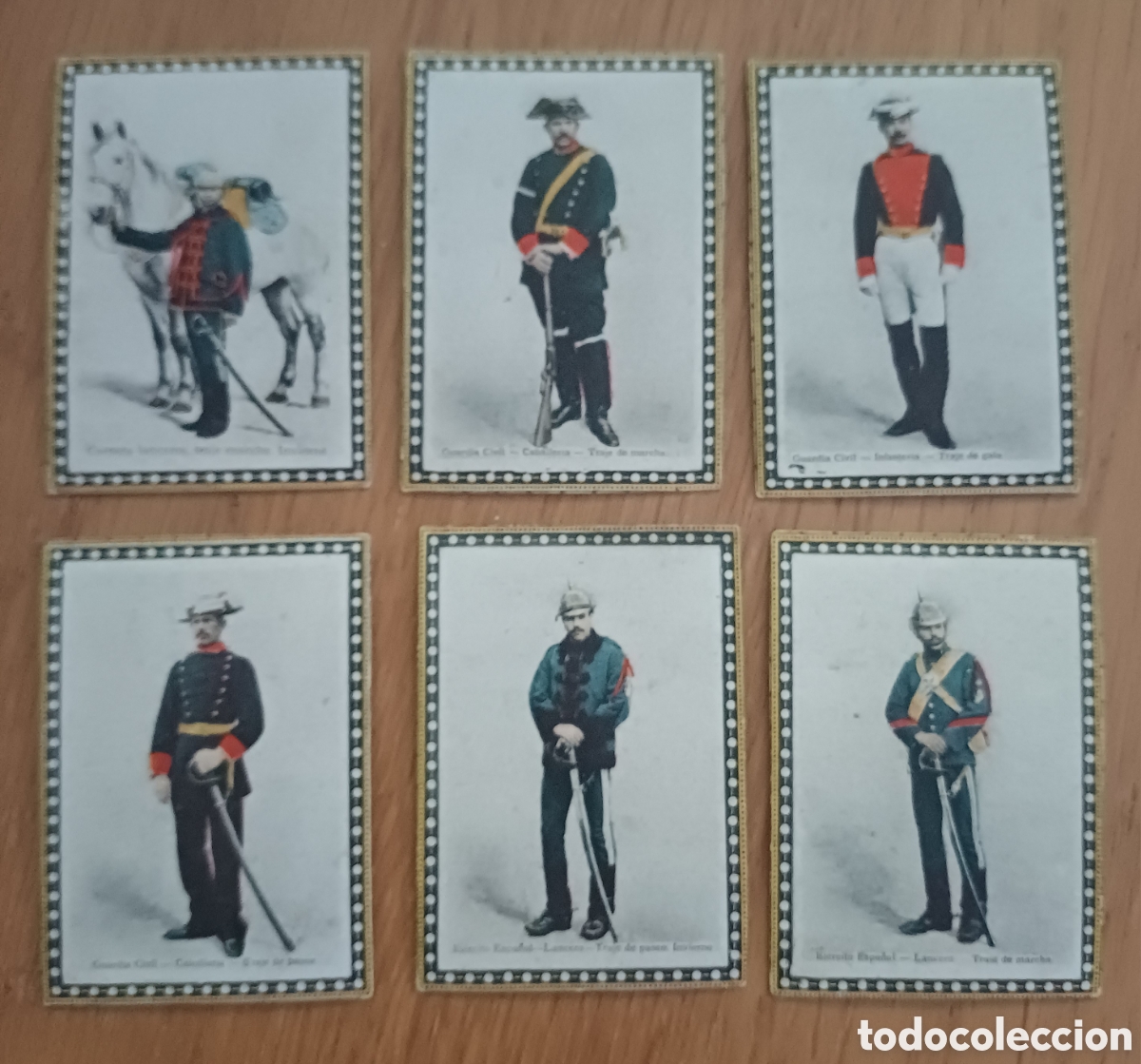 Coleccionismo cromos antiguos: 6 CROMOS ANTIGUOS MILITARES, GUARDIA CIVIL, ETC.