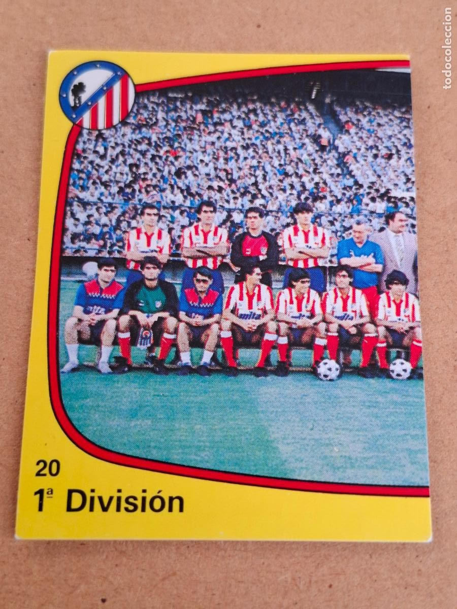 Coleccionismo cromos antiguos: F&Uacute;TBOL 89 - PANINI - 20 EQUIPO ( PARTE IZQ. REVERSO ESCUDO JEREZ) - AT. MADRID ( NUNCA PEGADO ) CA