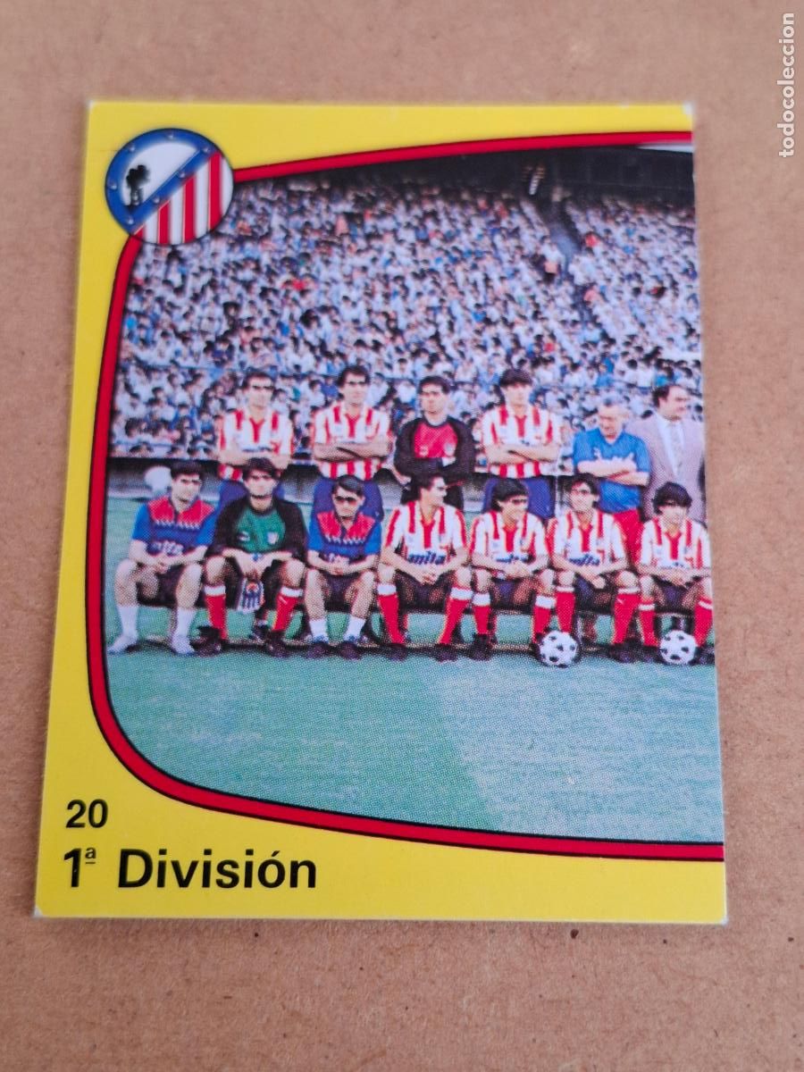 Coleccionismo cromos antiguos: F&Uacute;TBOL 89 - PANINI - 20 EQUIPO ( PARTE IZQ. REVERSO ESCUDO RACING ) - AT. MADRID ( NUNCA PEGADO ) CA