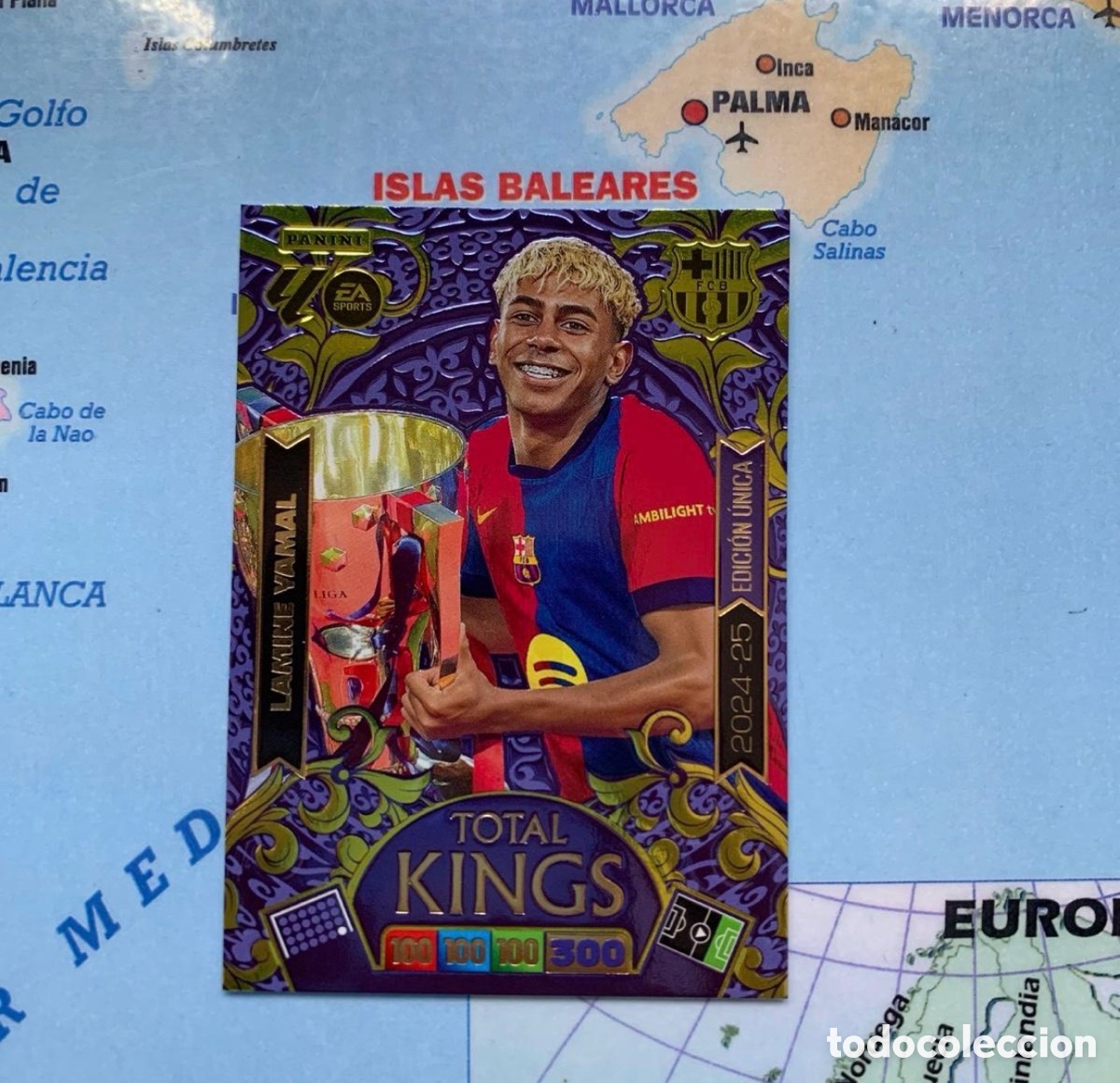 Coleccionismo cromos antiguos: Lamine Yamal Total Kings Edici&oacute;n Unica del Barcelona cromo adrenalyn XL 25-26 2025-2026
