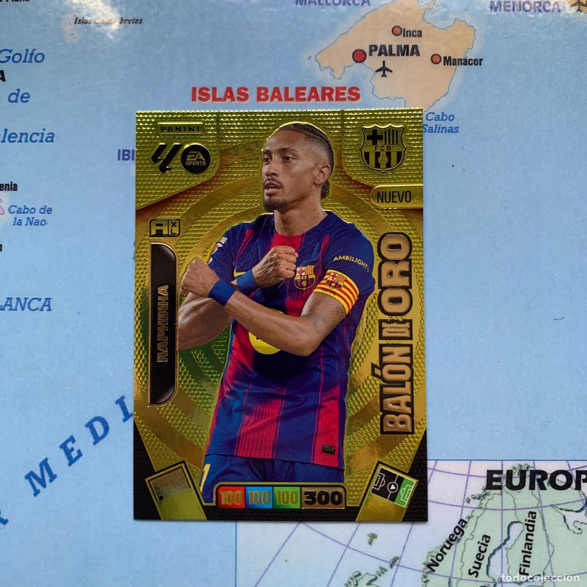 Coleccionismo cromos antiguos: Raphinha nuevo bal&oacute;n de Oro del Barcelona cromo adrenalyn XL 25-26 2025-2026