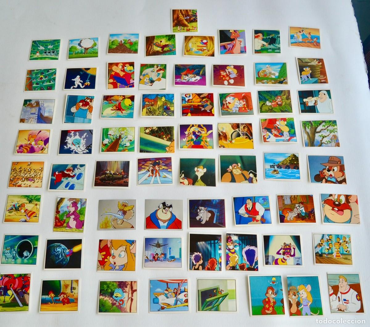 Coleccionismo cromos antiguos: Divertido lote de 65 cromos adhesivos de &rdquo;Chip&acute;n Dale -Rescue Rangers-&rdquo;. Panini. A&ntilde;o 1989