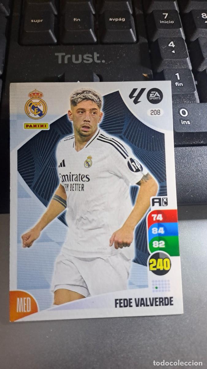 Coleccionismo cromos antiguos: ADRENALYN XL FEDE VALVERDE 208 REAL MADRID CROMO LIGA 2024 2025 24 25 PANINI