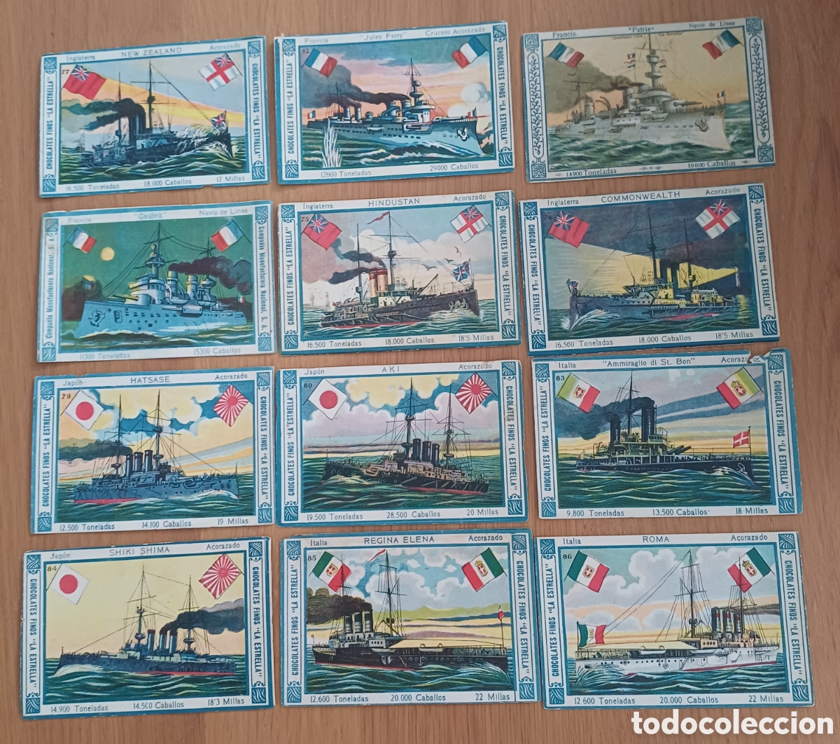 Coleccionismo cromos antiguos: 25 cromos buques de guerra, chocolates finos LA ESTRELLA , RARISIMOS