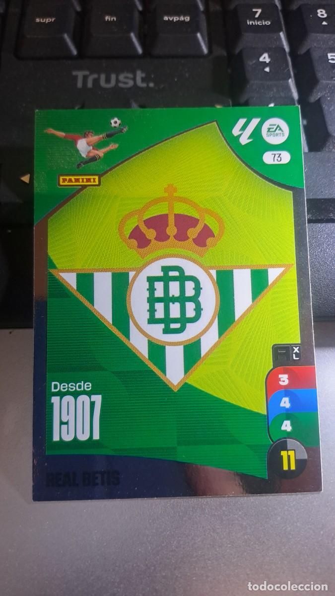 Coleccionismo cromos antiguos: ADRENALYN XL ESCUDO BETIS 73 CROMO LIGA 2024 2025 24 25 PANINI