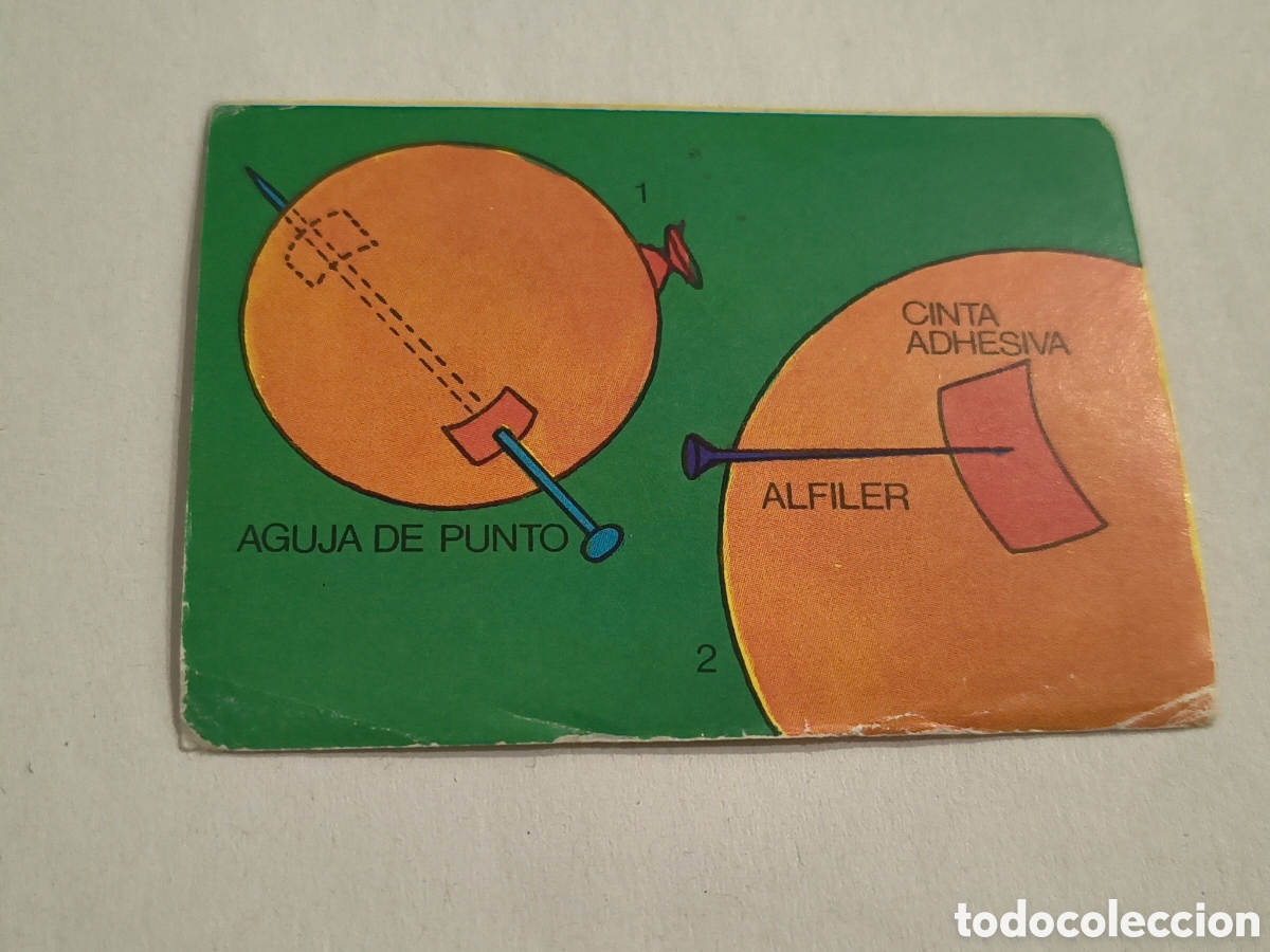 Collectable Antique Stickers: EL LIBRO DE LOS JUEGOS. BIMBO. 1979. TRUCOS Y PASATIEMPOS. EL GLOBO QUE NO EXPLOTA