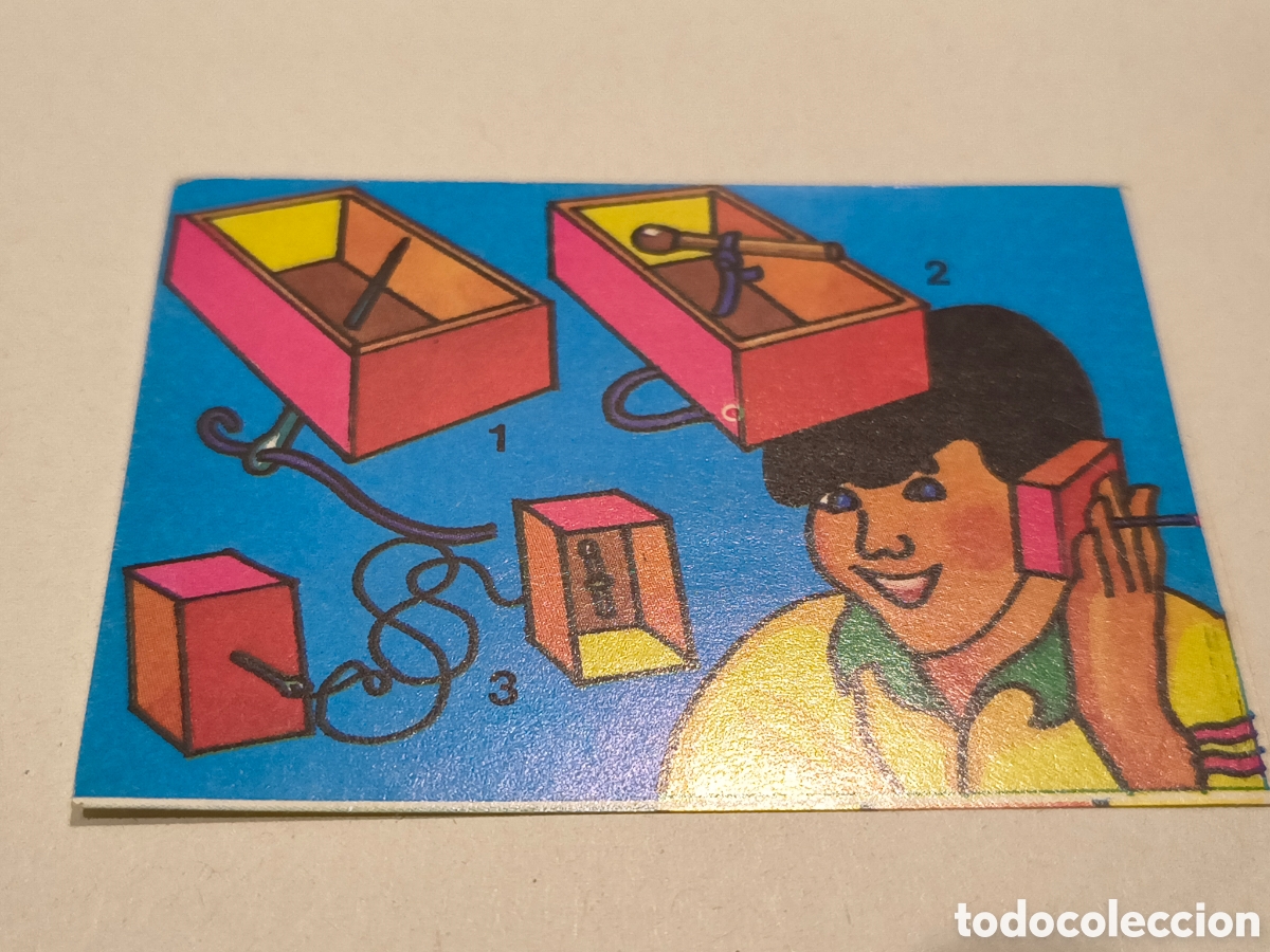 Coleccionismo cromos antiguos: EL LIBRO DE LOS JUEGOS. BIMBO. 1979. JUGUEMOS A HACER JUGUETES.10. CONSTRUYE UN TELEFONO