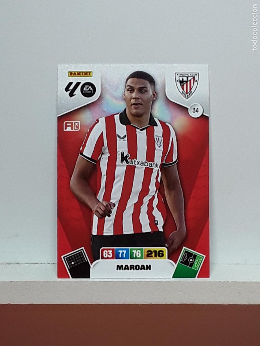 Coleccionismo cromos antiguos: ADRENALYN 2025 2026 25 26 ALBUM PANINI LIGA N 34 ATHLETIC MAROAN