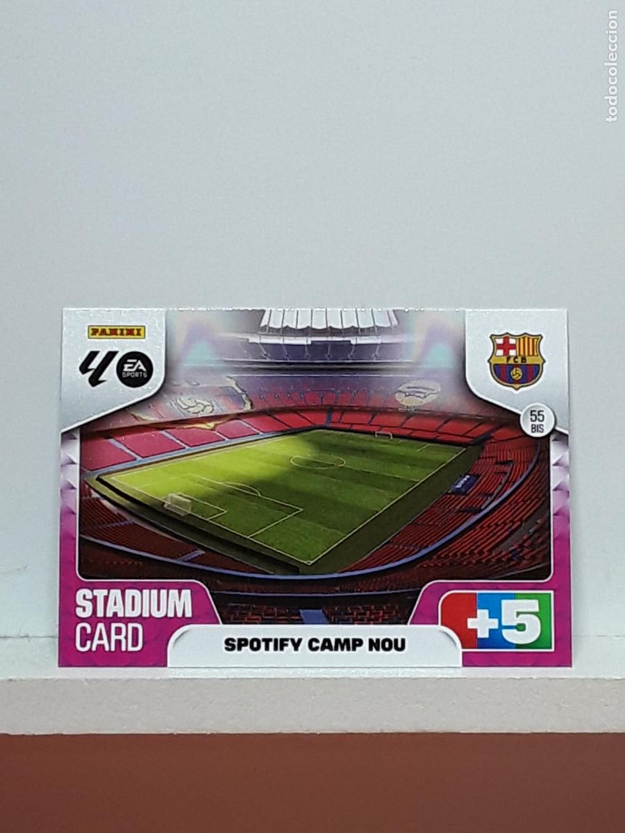 Coleccionismo cromos antiguos: ADRENALYN 2025 2026 25 26 ALBUM PANINI LIGA N 55BIS 55 BIS BARCELONA ESTADIO SPOTIFY CAMP NOU