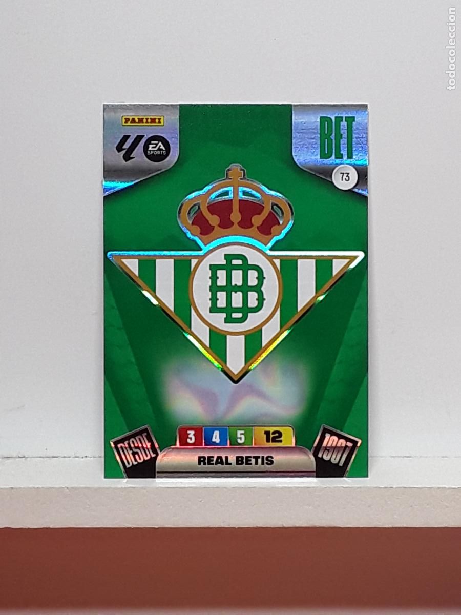 Coleccionismo cromos antiguos: ADRENALYN 2025 2026 25 26 ALBUM PANINI LIGA N 73 BETIS ESCUDO