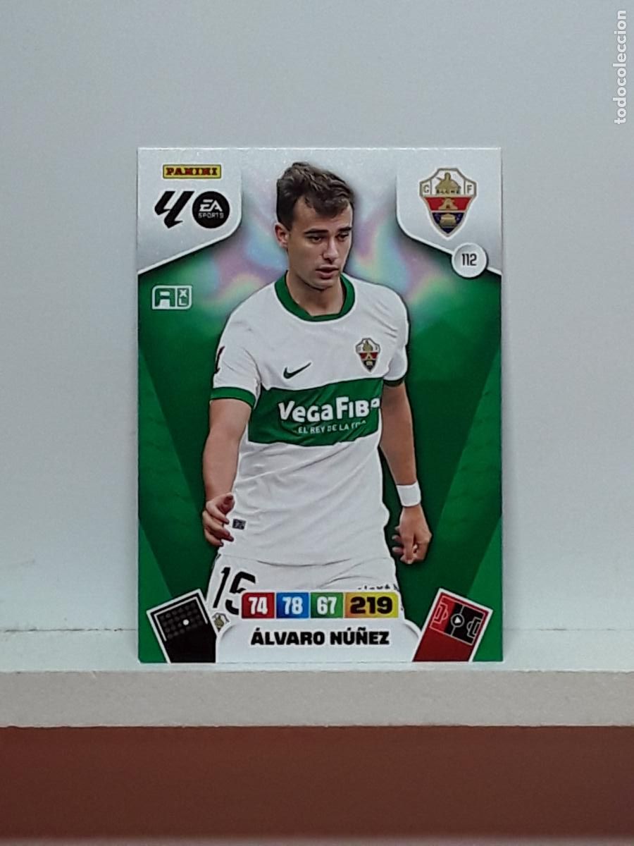 Coleccionismo cromos antiguos: ADRENALYN 2025 2026 25 26 ALBUM PANINI LIGA N 112 ELCHE ALVARO NU&Ntilde;EZ