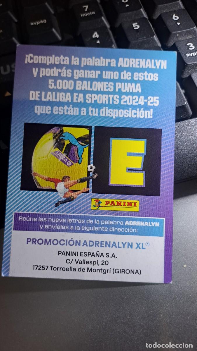 Coleccionismo cromos antiguos: ADRENALYN XL LETRA E GRAN PROMOCION BALON PUMA CROMO LIGA 2024 2025 24 25 PANINI