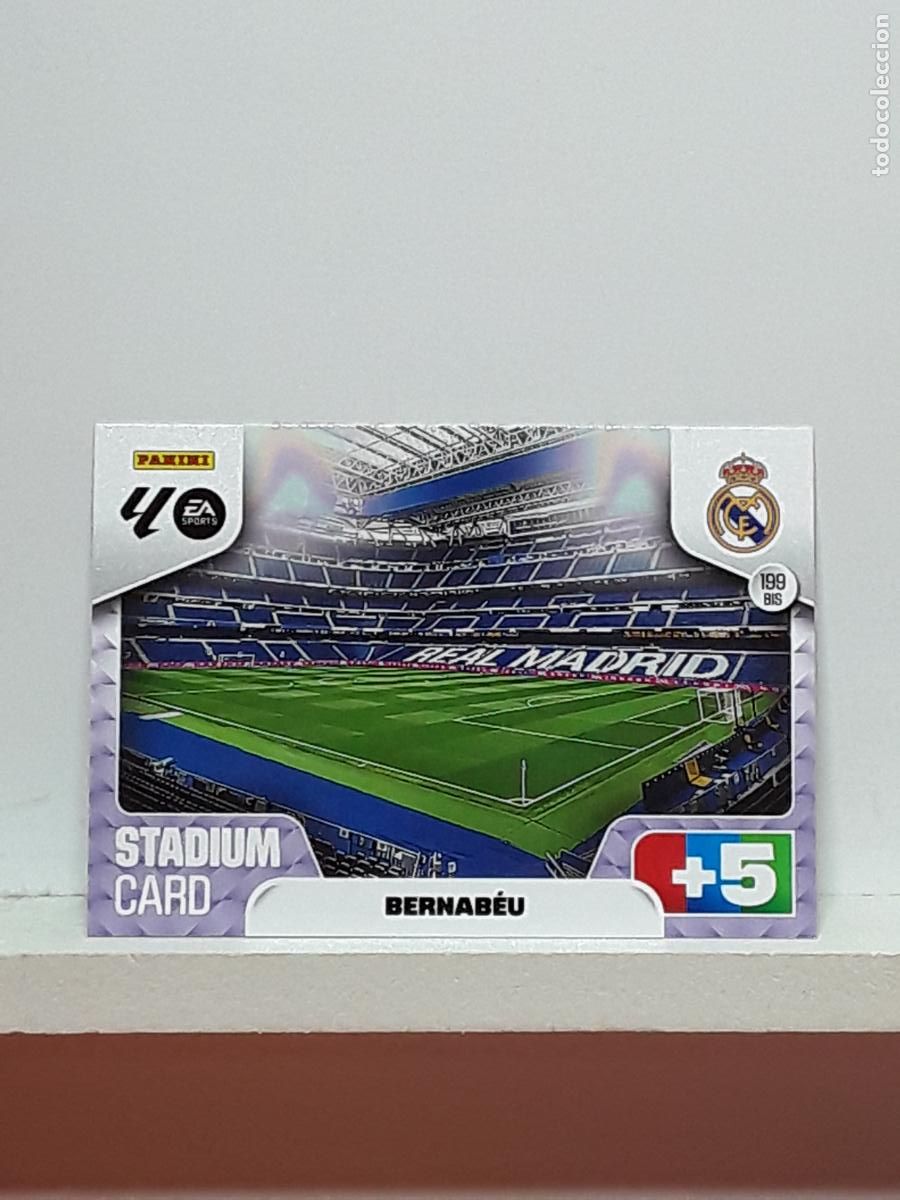 Colecionismo Cromos antigos: ADRENALYN 2025 2026 25 26 ALBUM PANINI LIGA N 199BIS 199 BIS REAL MADRID ESTADIO SANTIAGO BERNABEU