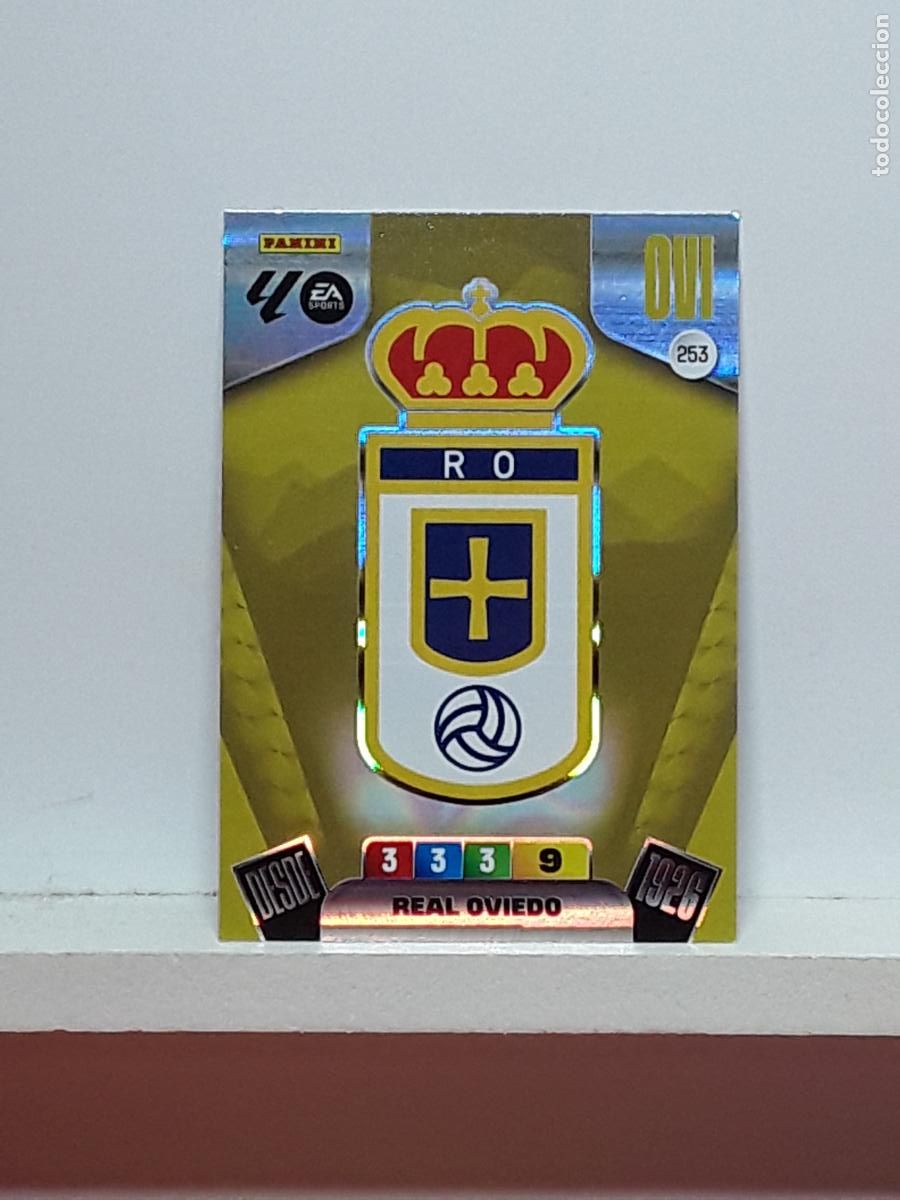 Coleccionismo cromos antiguos: ADRENALYN 2025 2026 25 26 ALBUM PANINI LIGA N 253 OVIEDO ESCUDO