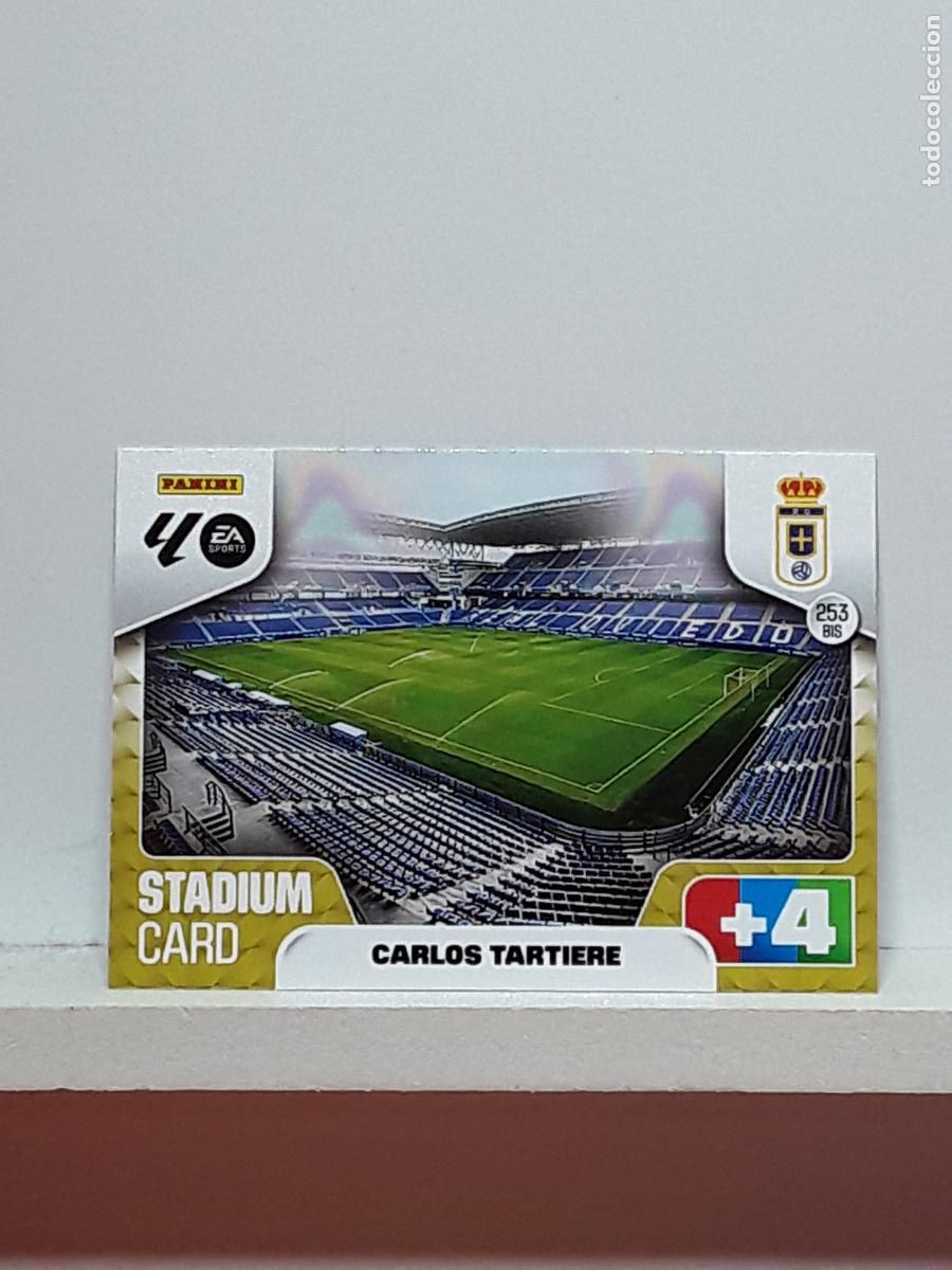 Coleccionismo cromos antiguos: ADRENALYN 2025 2026 25 26 ALBUM PANINI LIGA N 253BIS 253 BIS OVIEDO ESTADIO CARLOS TARTIERE