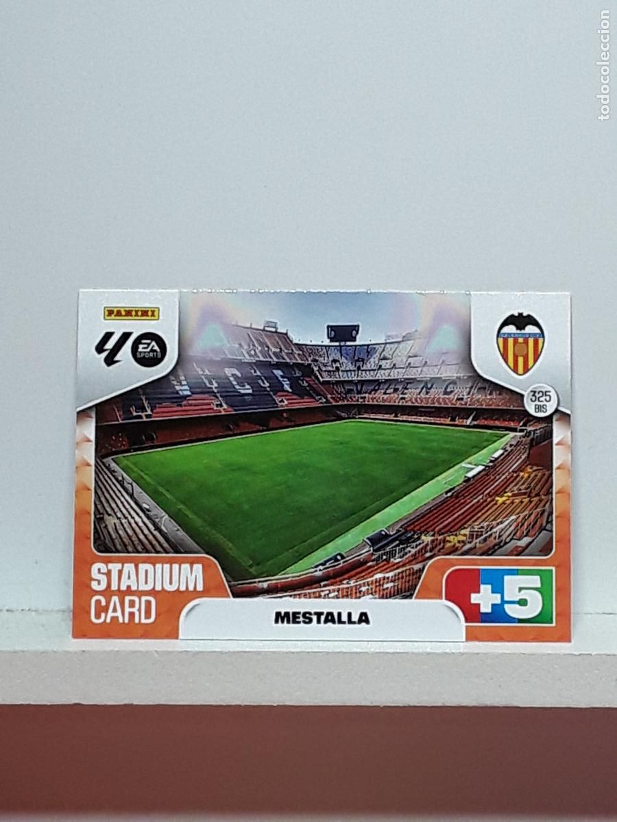 Coleccionismo cromos antiguos: ADRENALYN 2025 2026 25 26 ALBUM PANINI LIGA N 325BIS 325 BIS VALENCIA ESTADIO MESTALLA