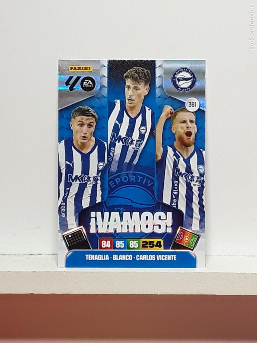 Coleccionismo cromos antiguos: ADRENALYN 2025 2026 25 26 ALBUM PANINI LIGA N 361 ALAVES VAMOS TENAGLIA BLANCO CARLOS VICENTE