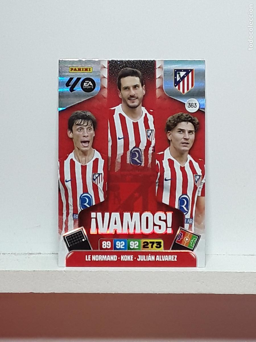 Coleccionismo cromos antiguos: ADRENALYN 2025 2026 25 26 ALBUM PANINI LIGA N 363 ATLETICO MADRID VAMOS NORMAND KOKE JULIAN ALVAREZ