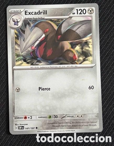 Coleccionismo cromos antiguos: 147/197 Excadrill Carta POKEMON TCG