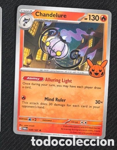 Coleccionismo cromos antiguos: 038/167 Chandelure halloween Carta POKEMON TCG