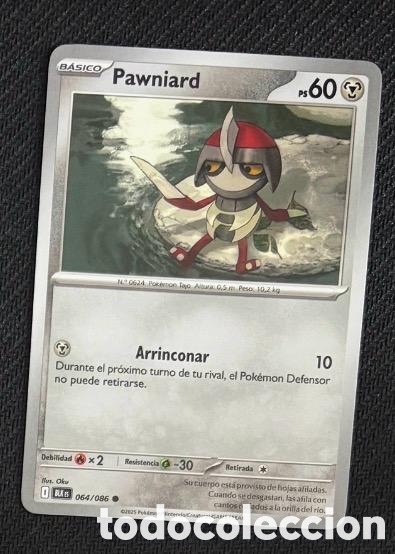 Coleccionismo cromos antiguos: 064/086 Pawniard Carta POKEMON TCG
