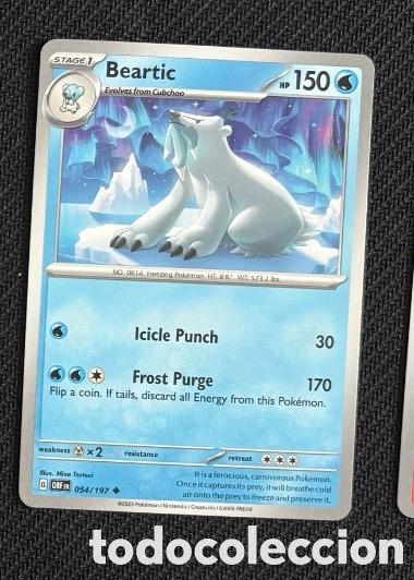 Coleccionismo cromos antiguos: 054/197 Beartic Carta POKEMON TCG
