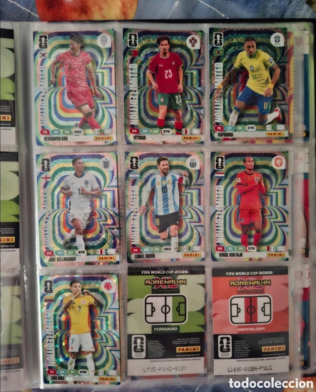 Coleccionismo cromos antiguos: Lote 7 cartas holograma adrenalyn mundial 2026