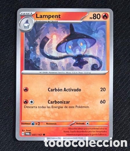 Coleccionismo cromos antiguos: 037/167 Lampent Carta POKEMON TCG