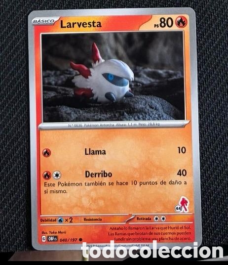 Coleccionismo cromos antiguos: 040/197 Larvesta Carta POKEMON TCG