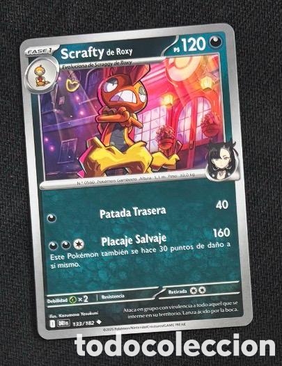 Coleccionismo cromos antiguos: 133/182 Scrafty Carta POKEMON TCG