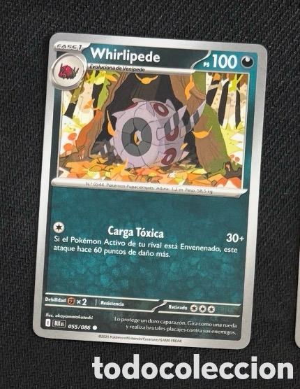 Coleccionismo cromos antiguos: 055/086 Whirlipede Carta POKEMON TCG