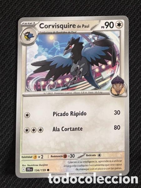 Coleccionismo cromos antiguos: 134/159 Corvisquire Carta POKEMON TCG