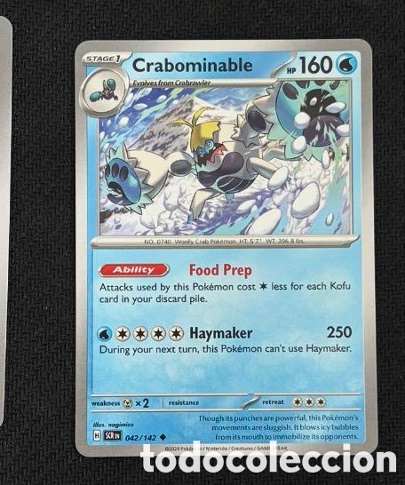 Coleccionismo cromos antiguos: 042/142 Crabominable Carta POKEMON TCG