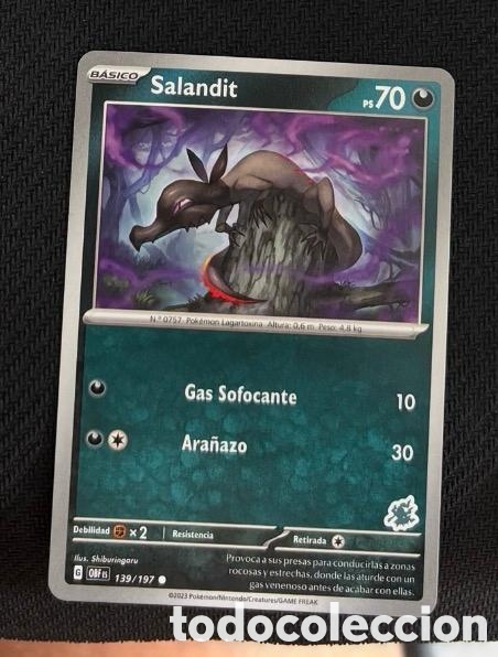 Coleccionismo cromos antiguos: 139/197 Salandit Carta POKEMON TCG